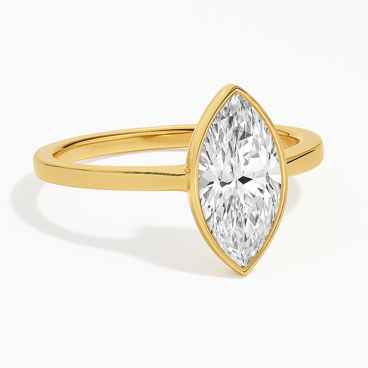 Lab Grown Marquise Diamond Bezel Ring