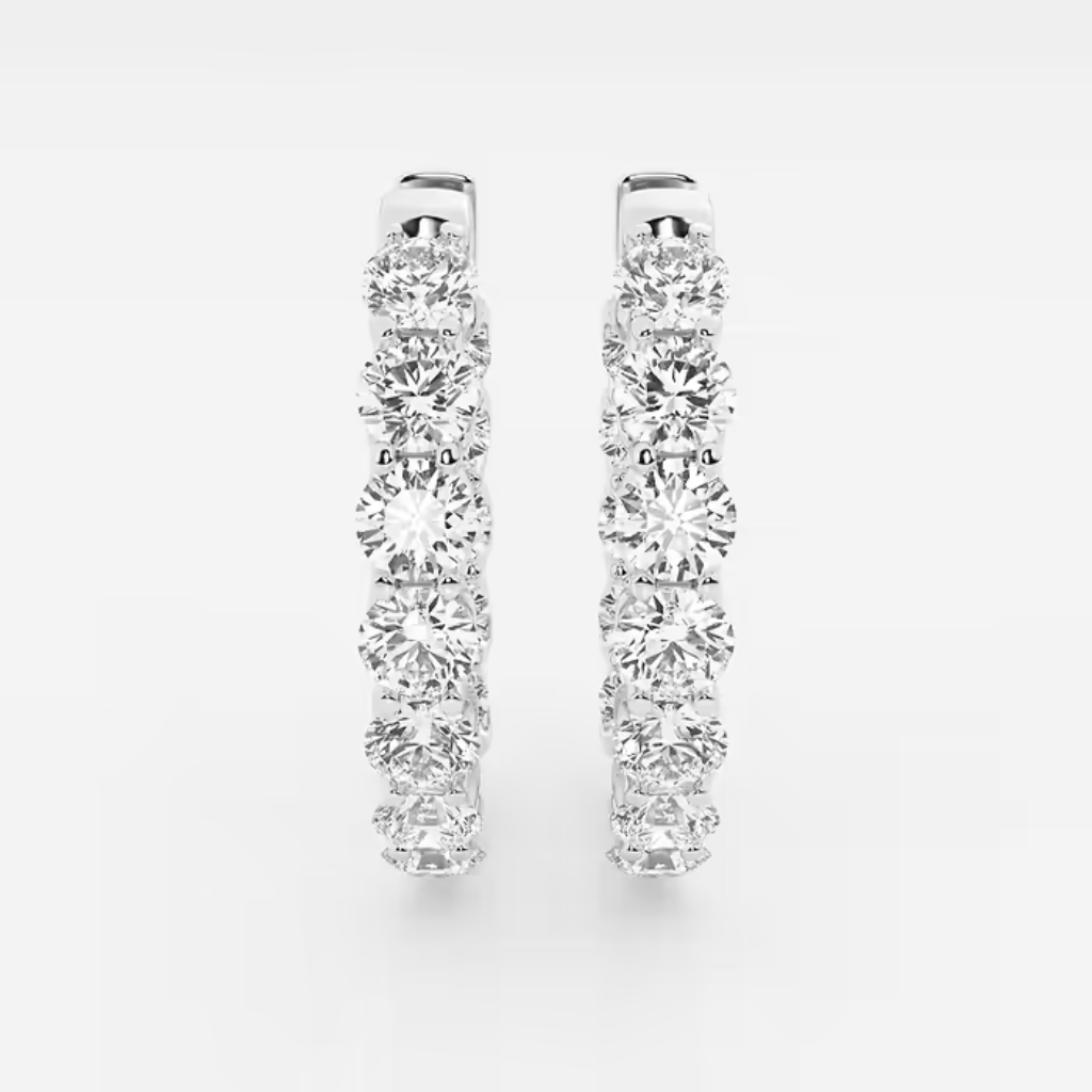 Vault Lab Inside Out Oval Diamond Hoop Earrings