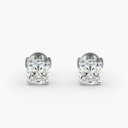 Cushion Cut Diamond Stud Earrings