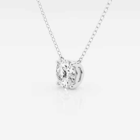 Round Lab Grown Diamond Solitaire Pendant
