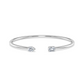 Mixed Shape Lab Diamond Open Cuff Bangle in White Gold