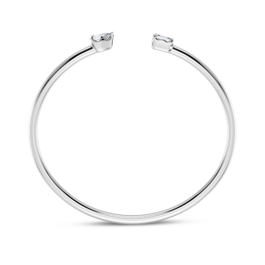 Vault Lab Diamond Mixed shape open cuff in White Gold