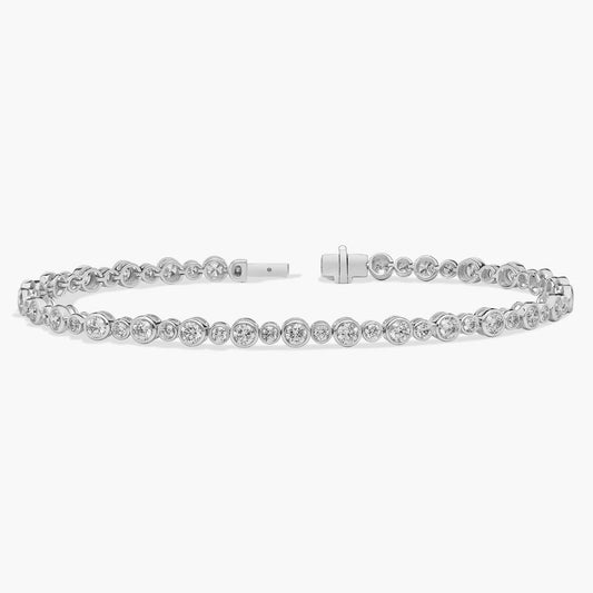 Diamond Alternating Bezel Tennis Bracelet
