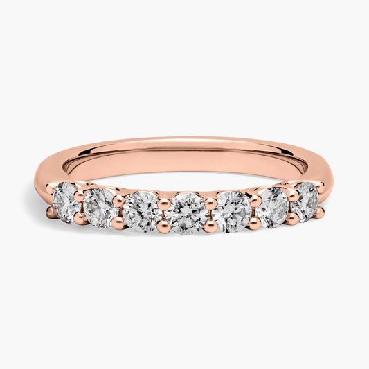 7 Stone Round Brilliant Moissanite Shared-Prong Ring