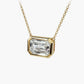 East West Emerald Cut Bezel Diamond Pendant