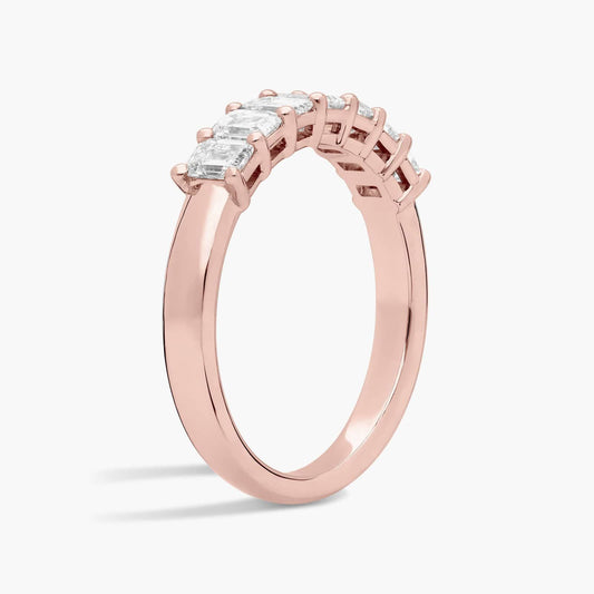 Seven Stone Emerald Lab Grown Diamond Ring