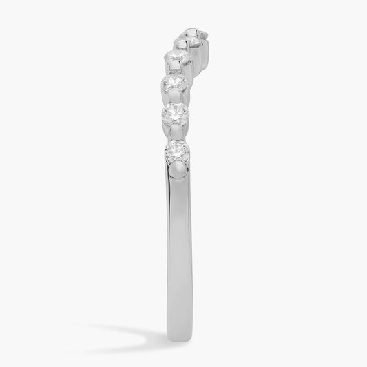 Floating Curved Diamond Wedding Ring