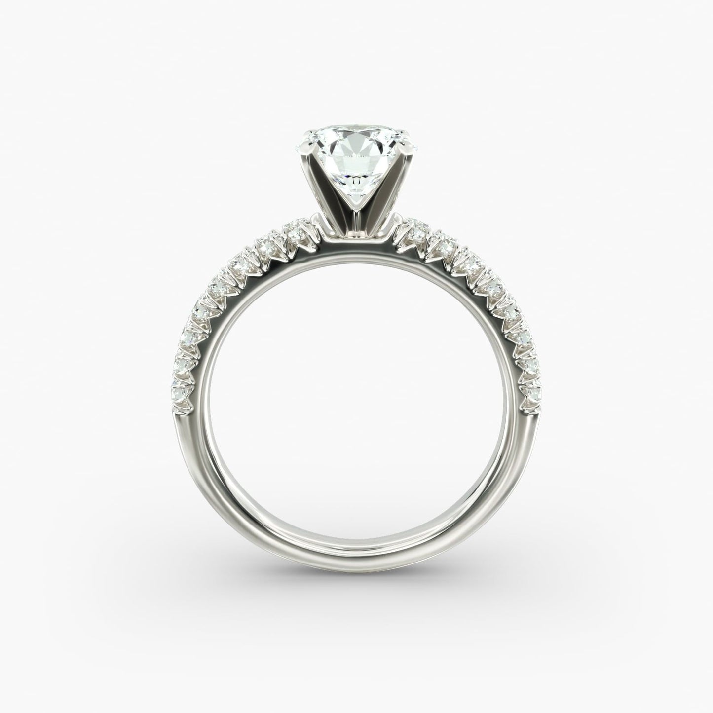 French Pavé Diamond Engagement Ring
