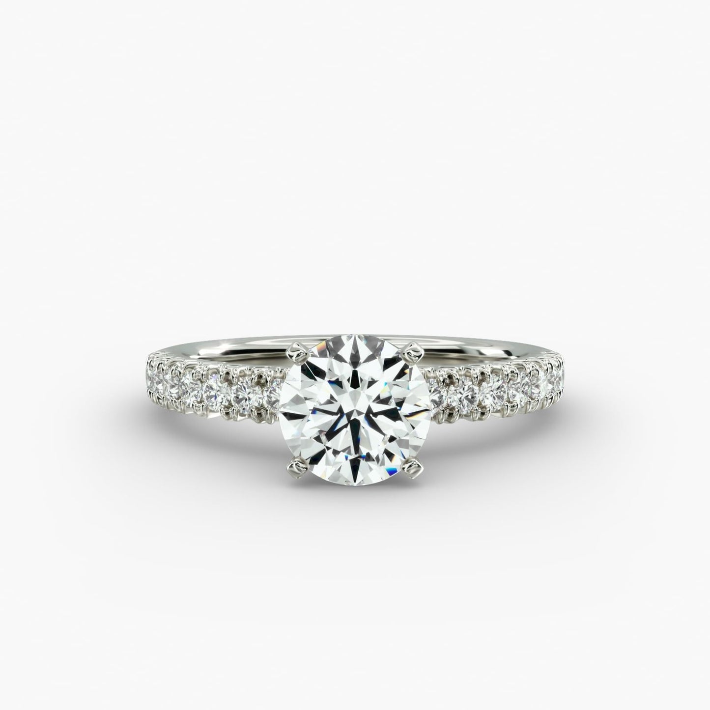 French Pavé Diamond Engagement Ring