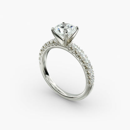 French Pavé Diamond Engagement Ring