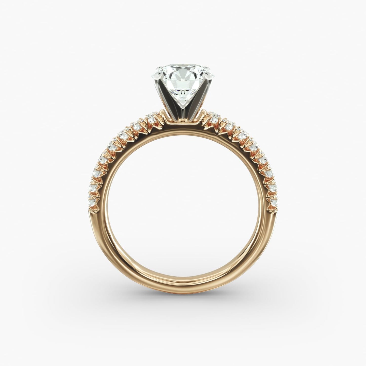 French Pavé Diamond Engagement Ring