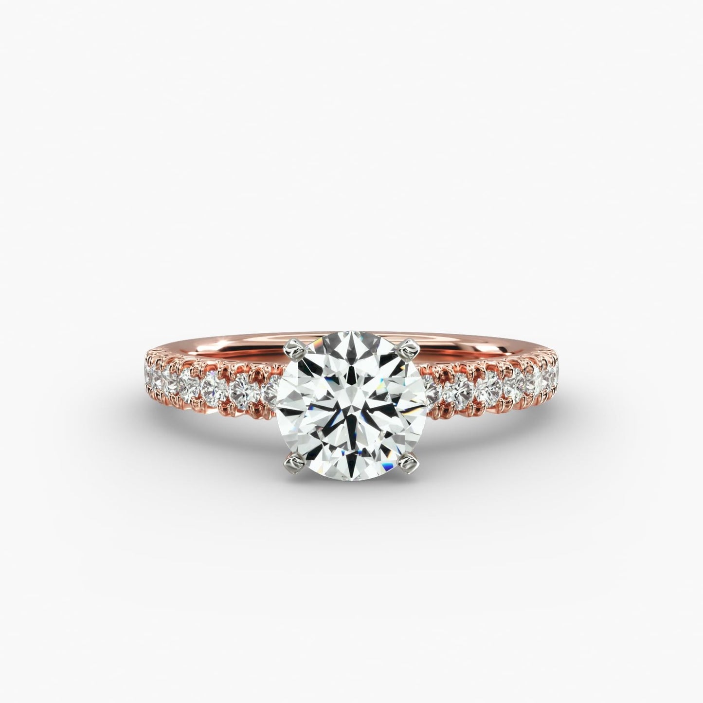 French Pavé Diamond Engagement Ring