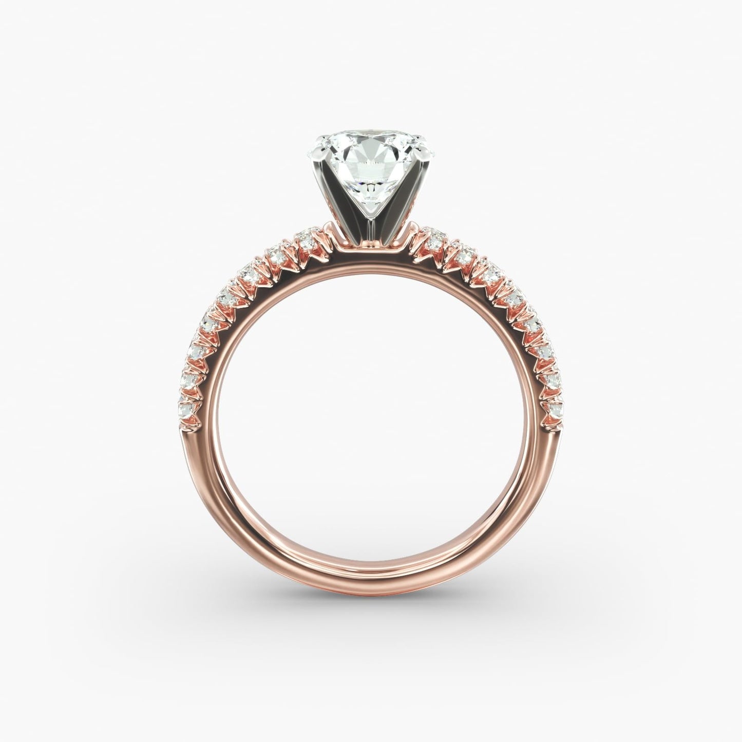 French Pavé Diamond Engagement Ring