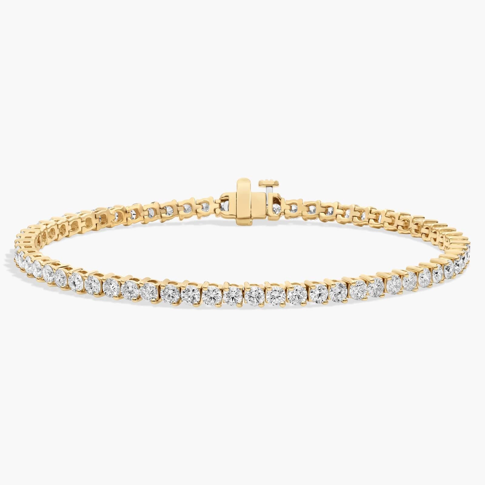 Yellow Gold Two-Prong Diamond Tennis Bracelet