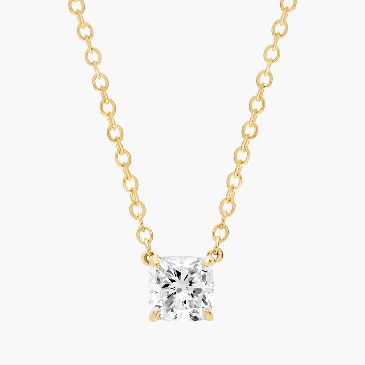 Lab Grown Diamond Cushion Cut Solitaire Pendant