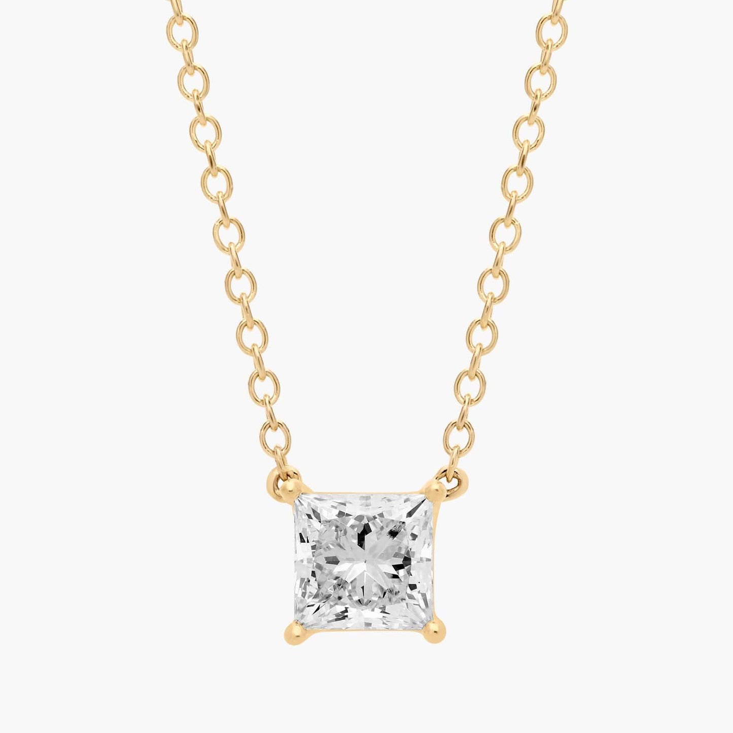 Princess Cut Lab-Grown Diamond Solitaire Pendant