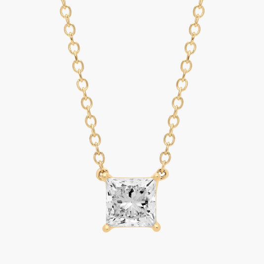 Princess Cut Lab-Grown Diamond Solitaire Pendant