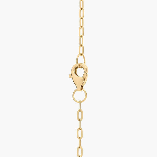 Graduated Diamond Bezel Smile Paperclip Necklace