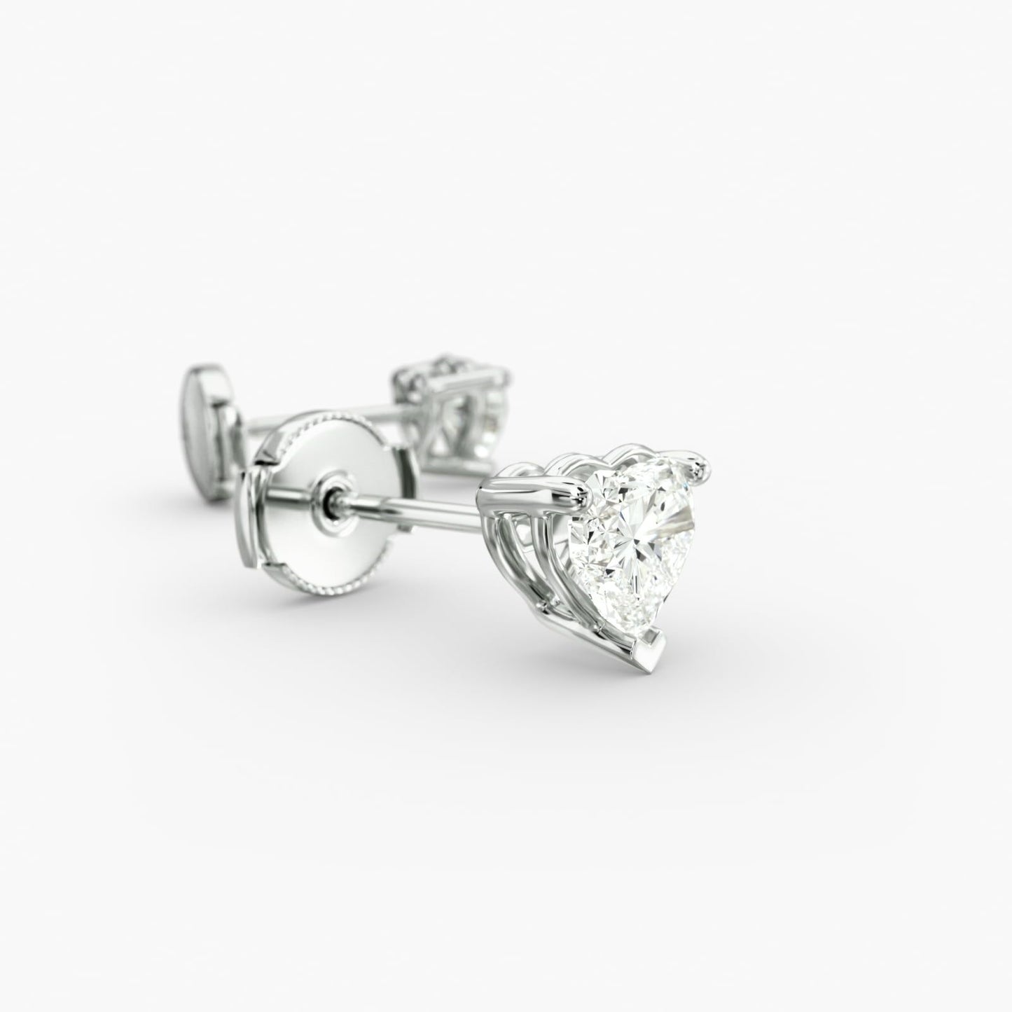 Heart Cut Diamond Stud Earrings