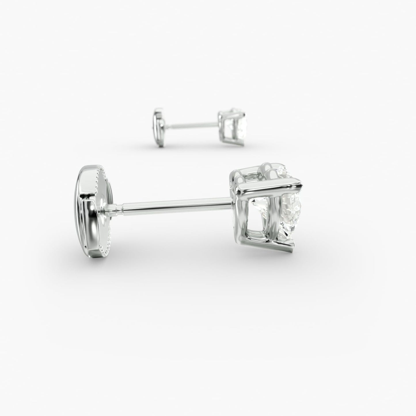 Heart Cut Diamond Stud Earrings