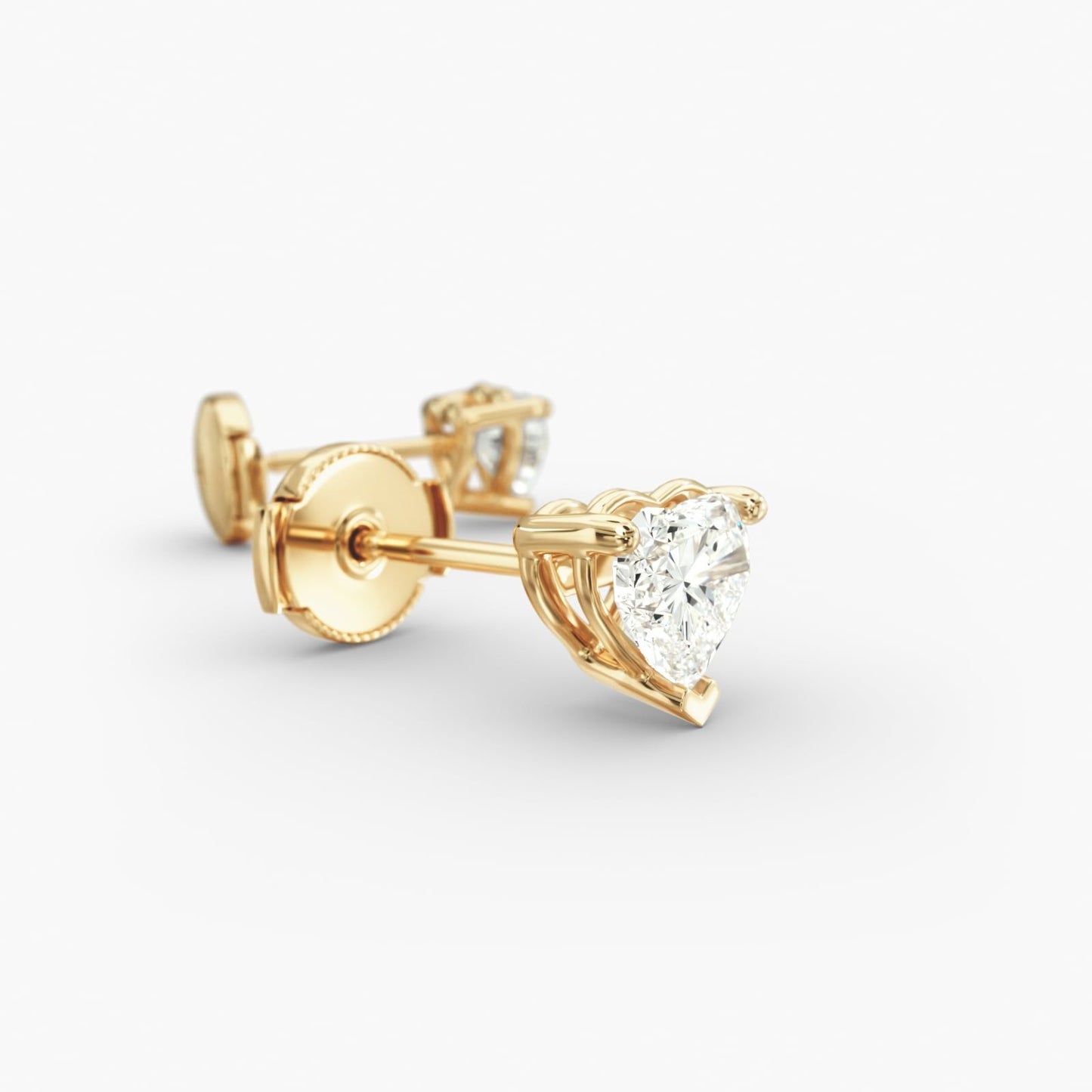 Heart Cut Diamond Stud Earrings