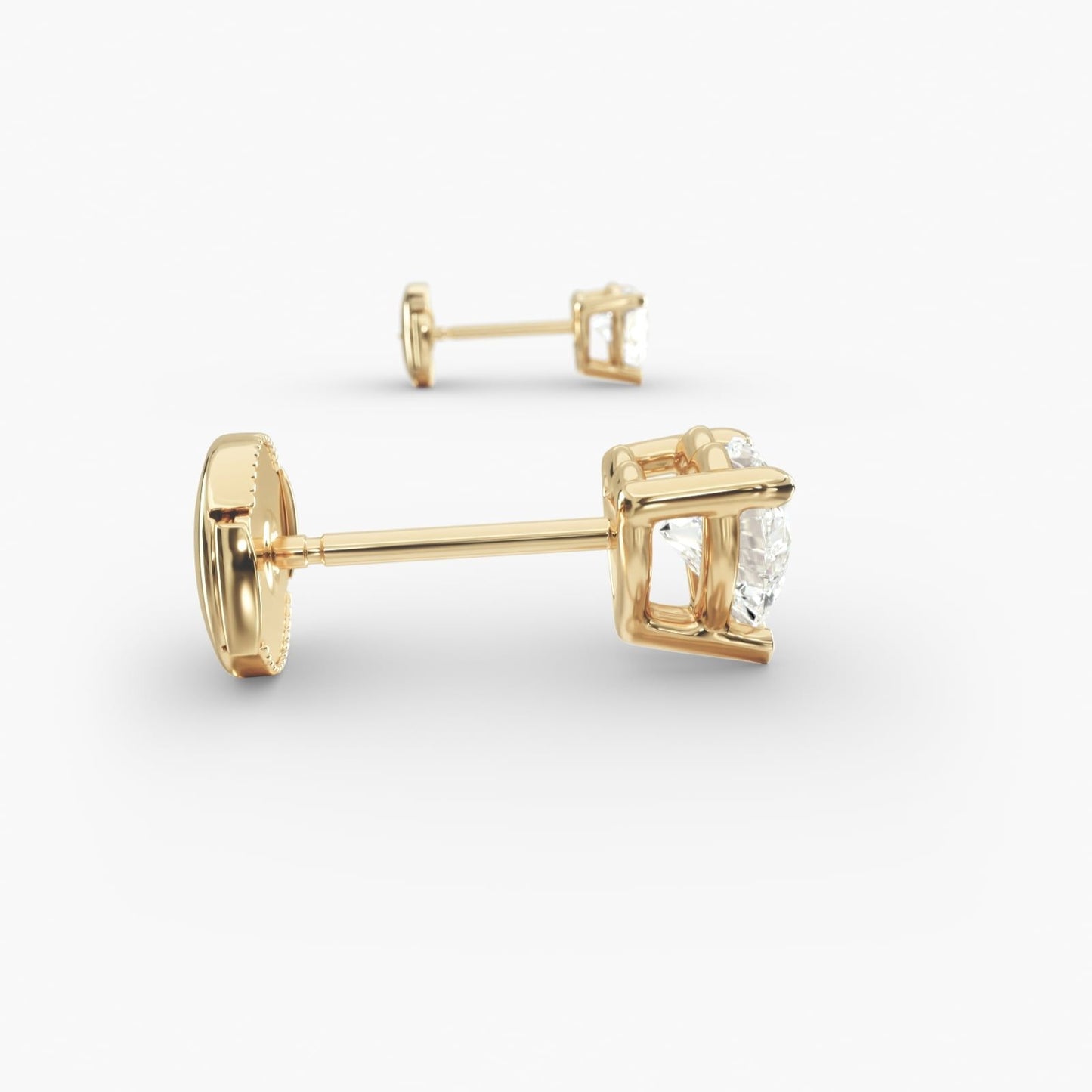 Heart Cut Diamond Stud Earrings
