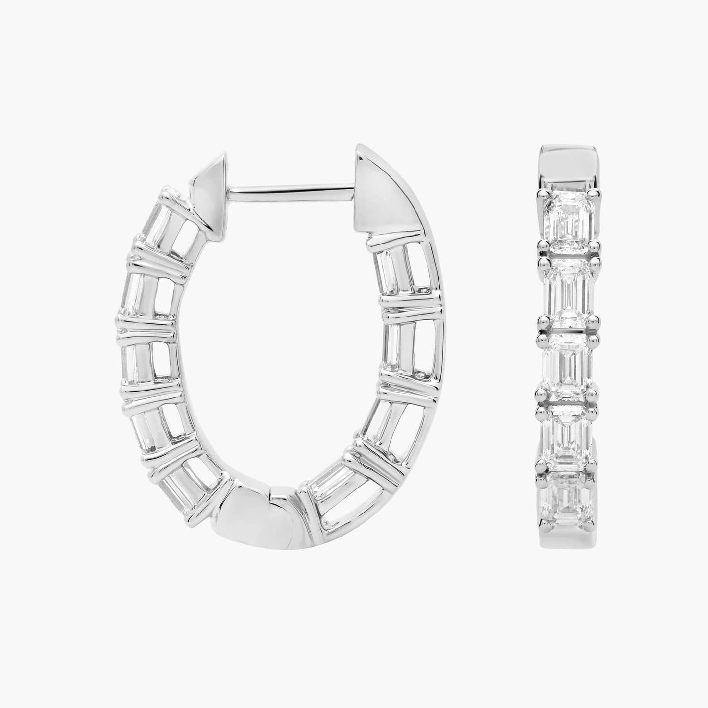 Inside-Out Emerald Cut Lab Grown Diamond Hoop Earrings