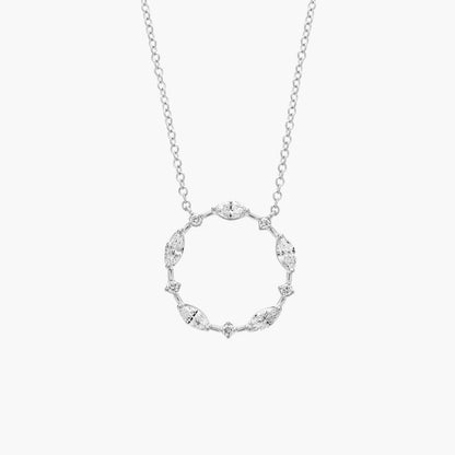 Marquise and Round Alternating Diamond Circle Necklace
