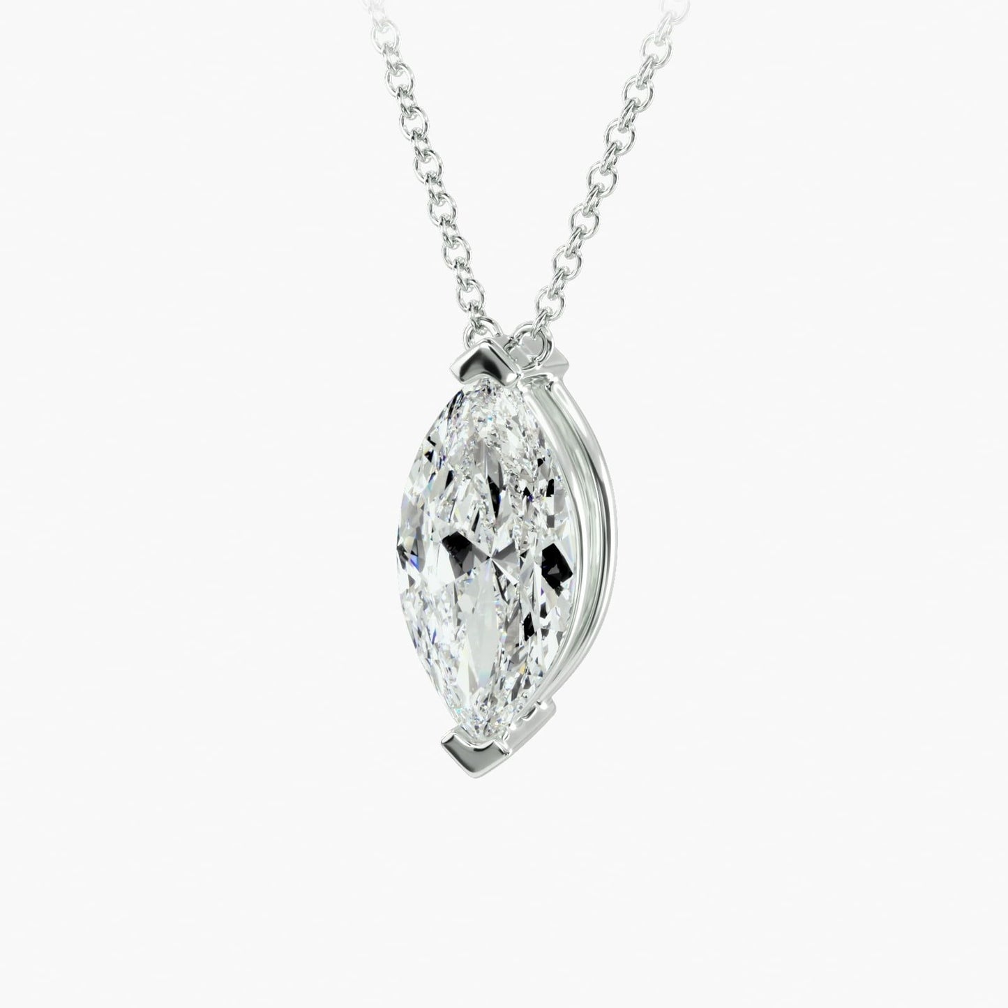 Marquise Cut Diamond Solitaire Pendant