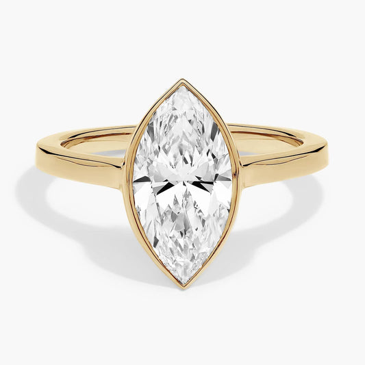 Lab Grown Marquise Diamond Bezel Ring