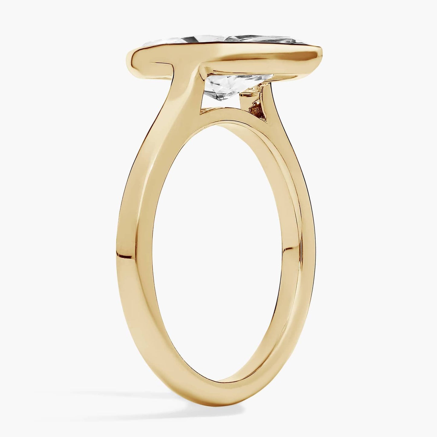 Lab Grown Marquise Diamond Bezel Ring
