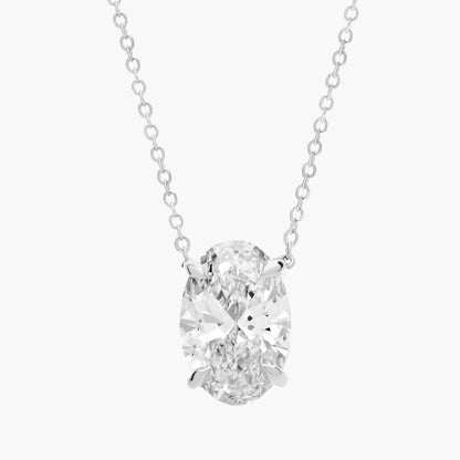 Oval Cut Lab-Grown Diamond Solitaire Pendant