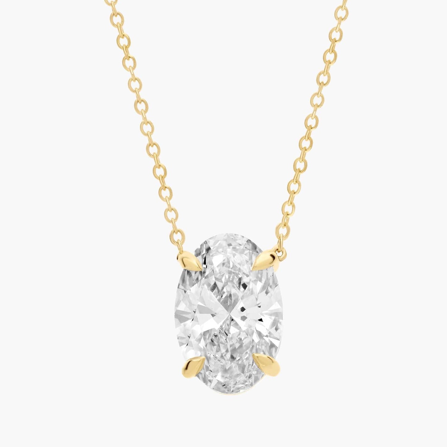 Oval Cut Lab-Grown Diamond Solitaire Pendant