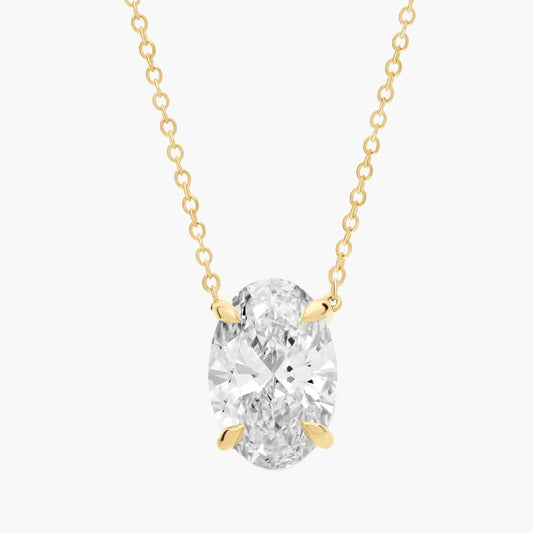Oval Cut Lab-Grown Diamond Solitaire Pendant
