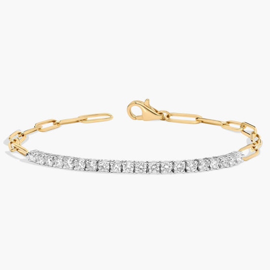 Two-Toned Diamond Paperclip Bracelet
