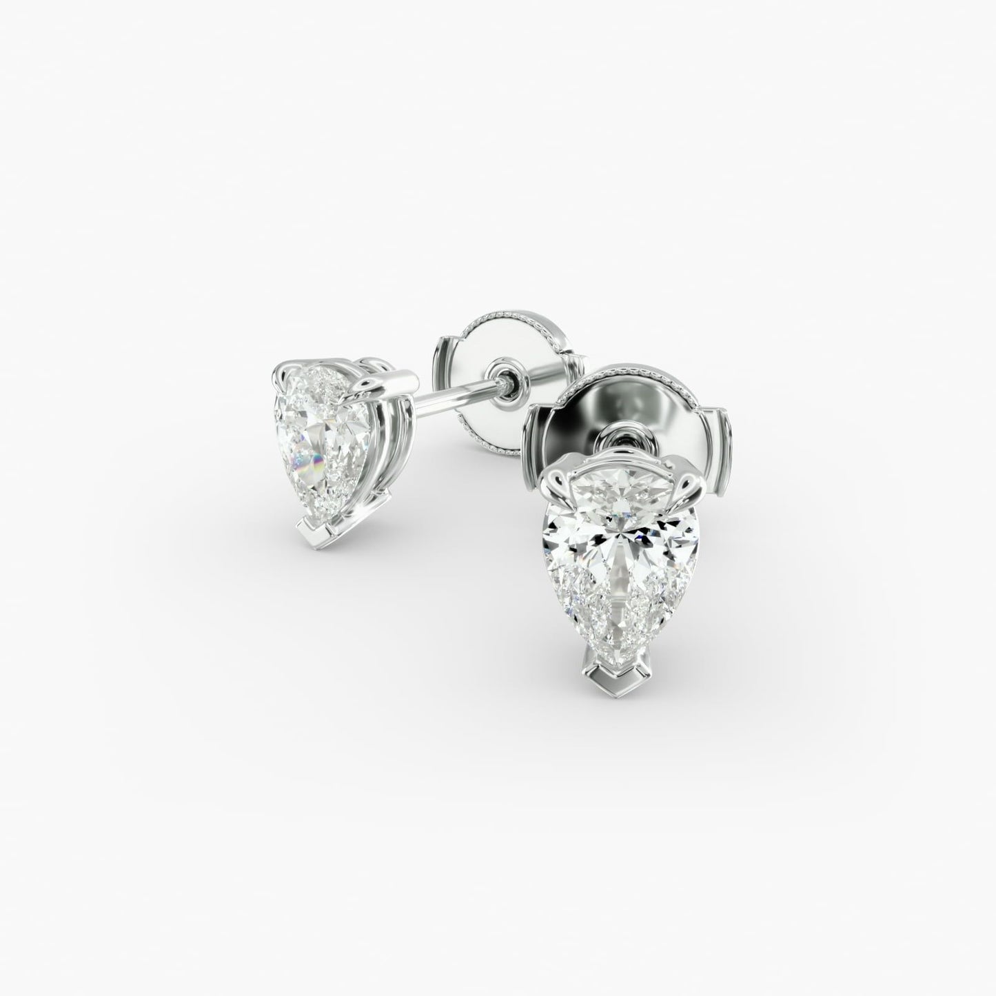 Pear Cut Diamond Stud Earrings