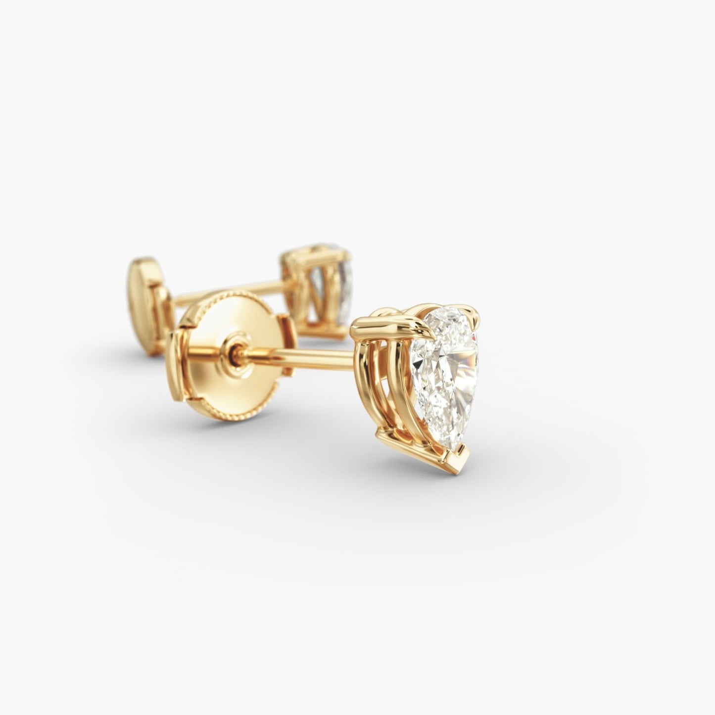 Pear Cut Diamond Stud Earrings