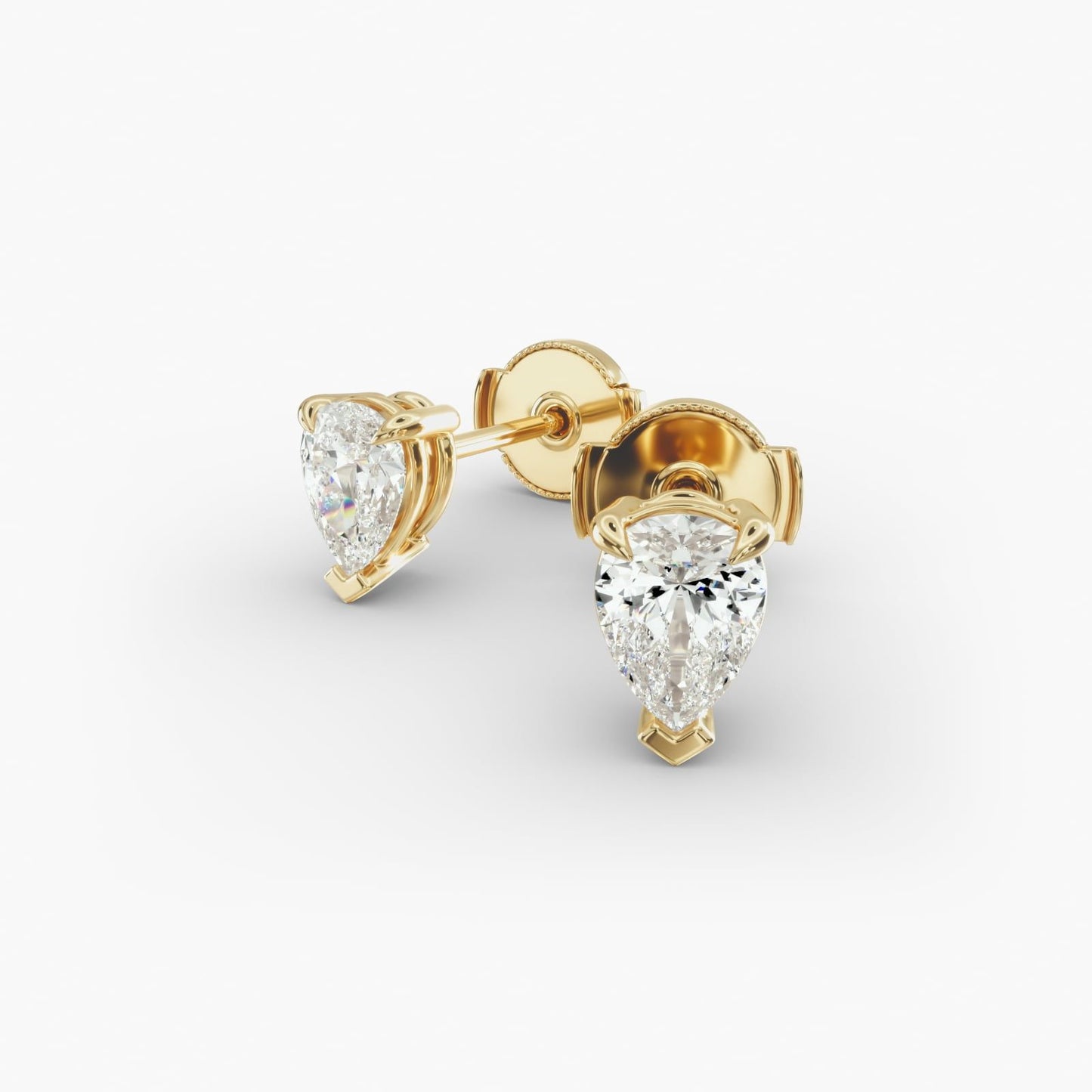 Pear Cut Diamond Stud Earrings