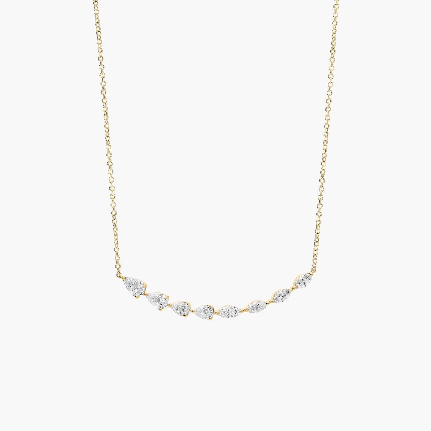 Lab Grown Pear Diamond Smile Bar Necklace