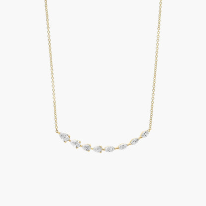 Lab Grown Pear Diamond Smile Bar Necklace