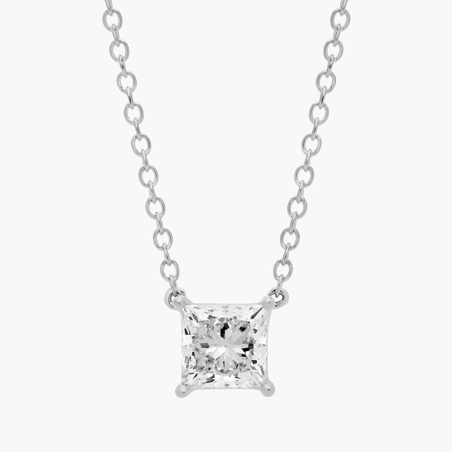 Princess Cut Lab-Grown Diamond Solitaire Pendant