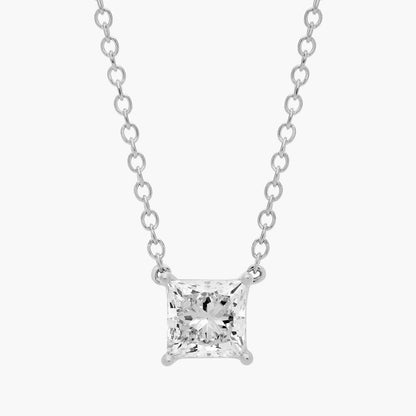 Princess Cut Lab-Grown Diamond Solitaire Pendant