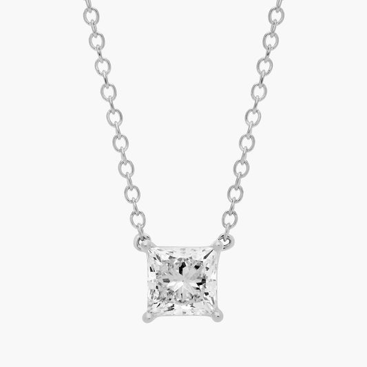 Princess Cut Lab-Grown Diamond Solitaire Pendant