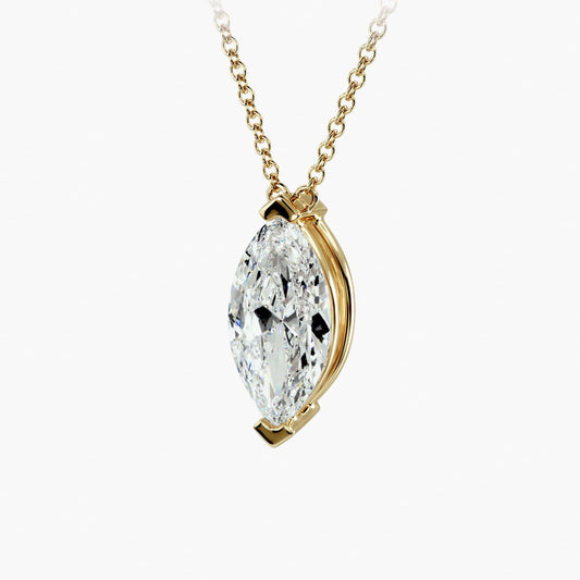 Marquise Cut Diamond Solitaire Pendant