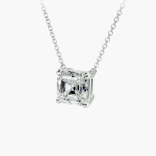 Asscher Cut Cut Diamond Solitaire Pendant