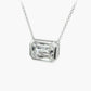 East West Emerald Cut Bezel Diamond Pendant