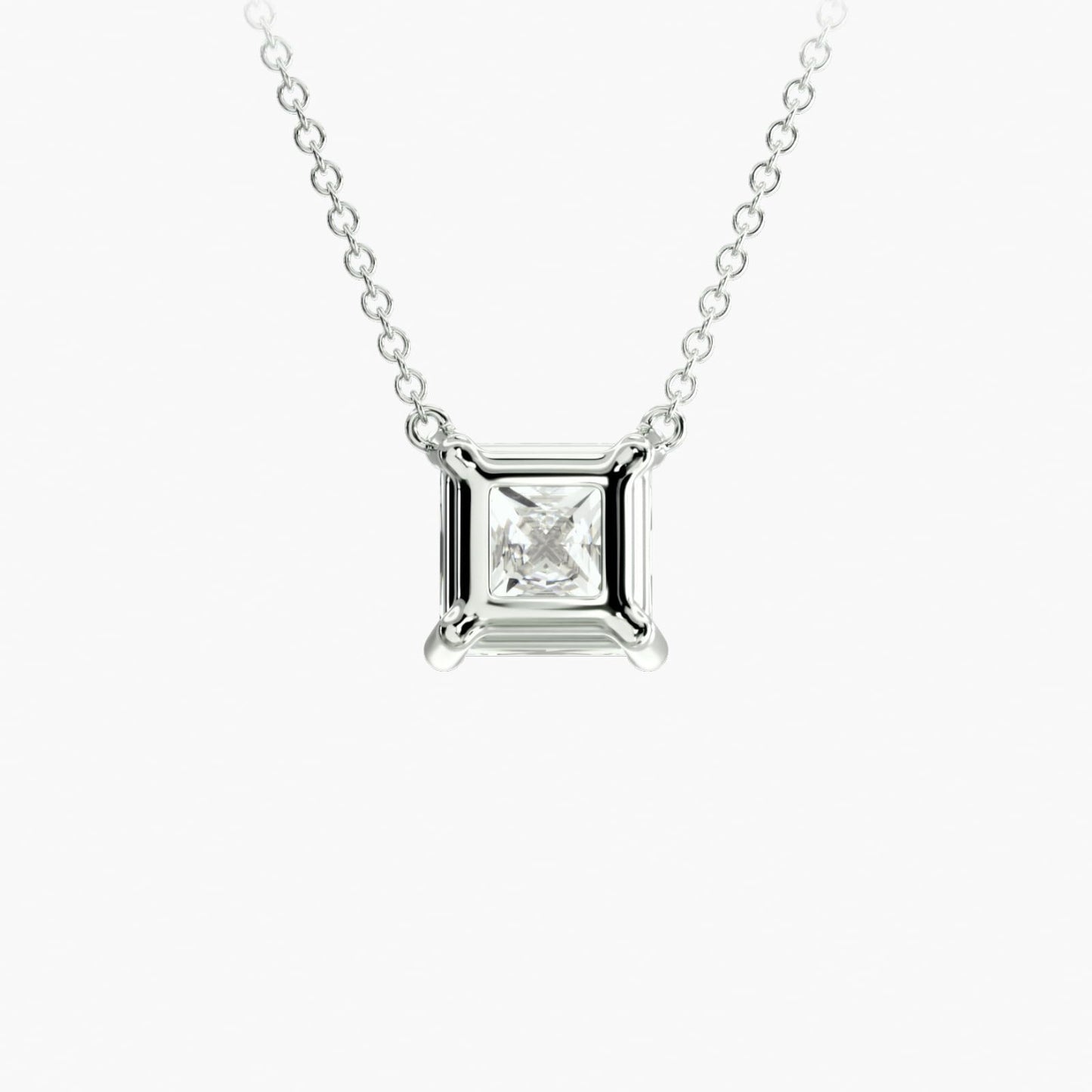 Princess Cut Lab-Grown Diamond Solitaire Pendant