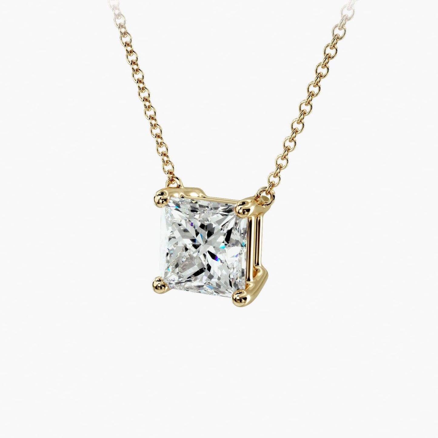 Princess Cut Lab-Grown Diamond Solitaire Pendant