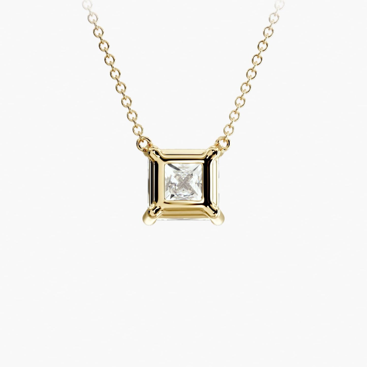 Princess Cut Lab-Grown Diamond Solitaire Pendant