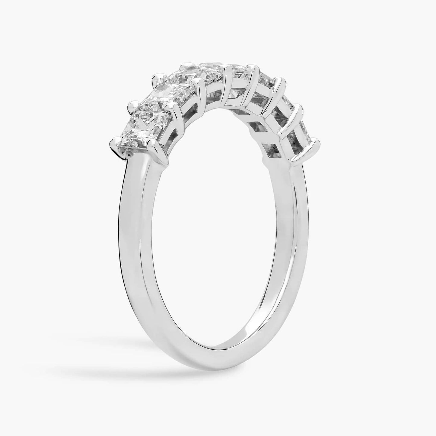 Seven Stone Radiant Diamond Ring in Platinum